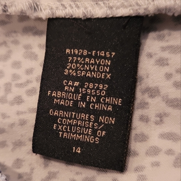 RENUAR Animal Print Ankle Pull On Pant, Size 14 - Picture 11 of 14